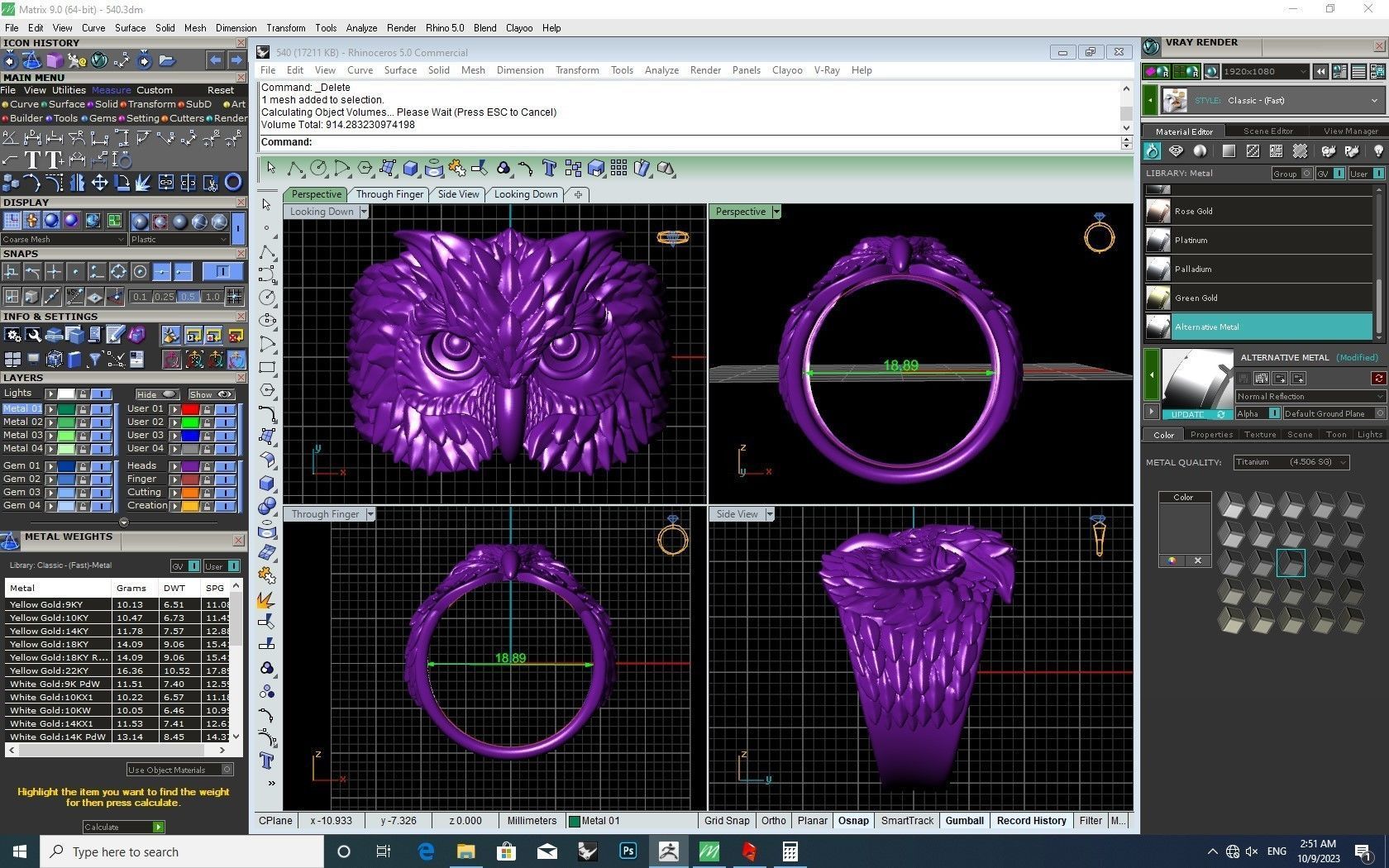 Owl Ring  3D print model_5