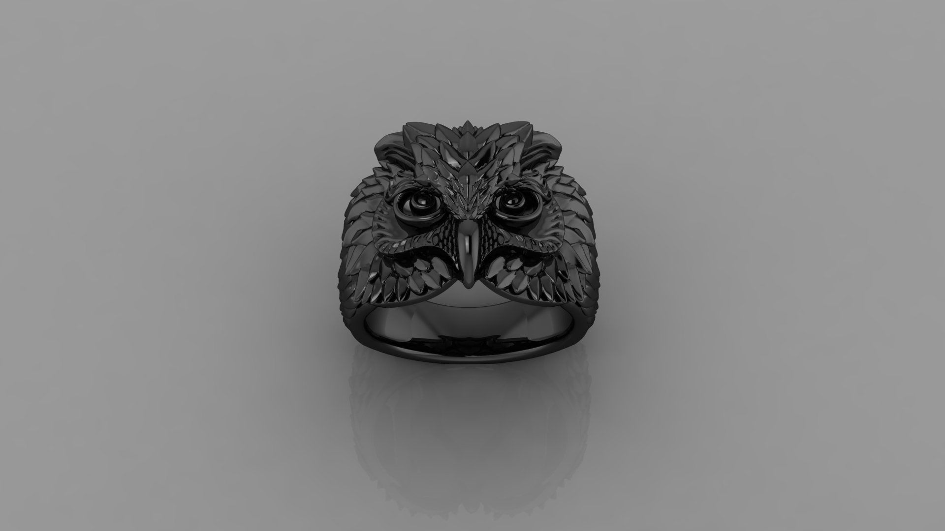 Owl Ring  3D print model_4