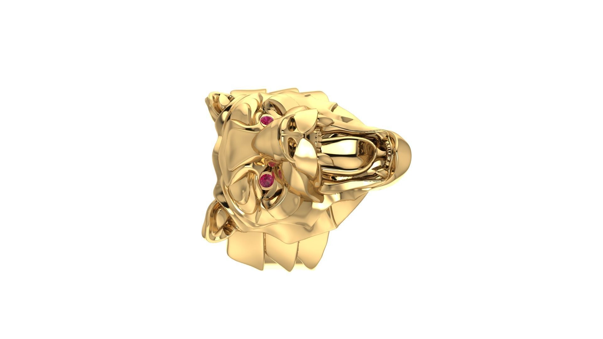 Lion Ring 3D print model_5
