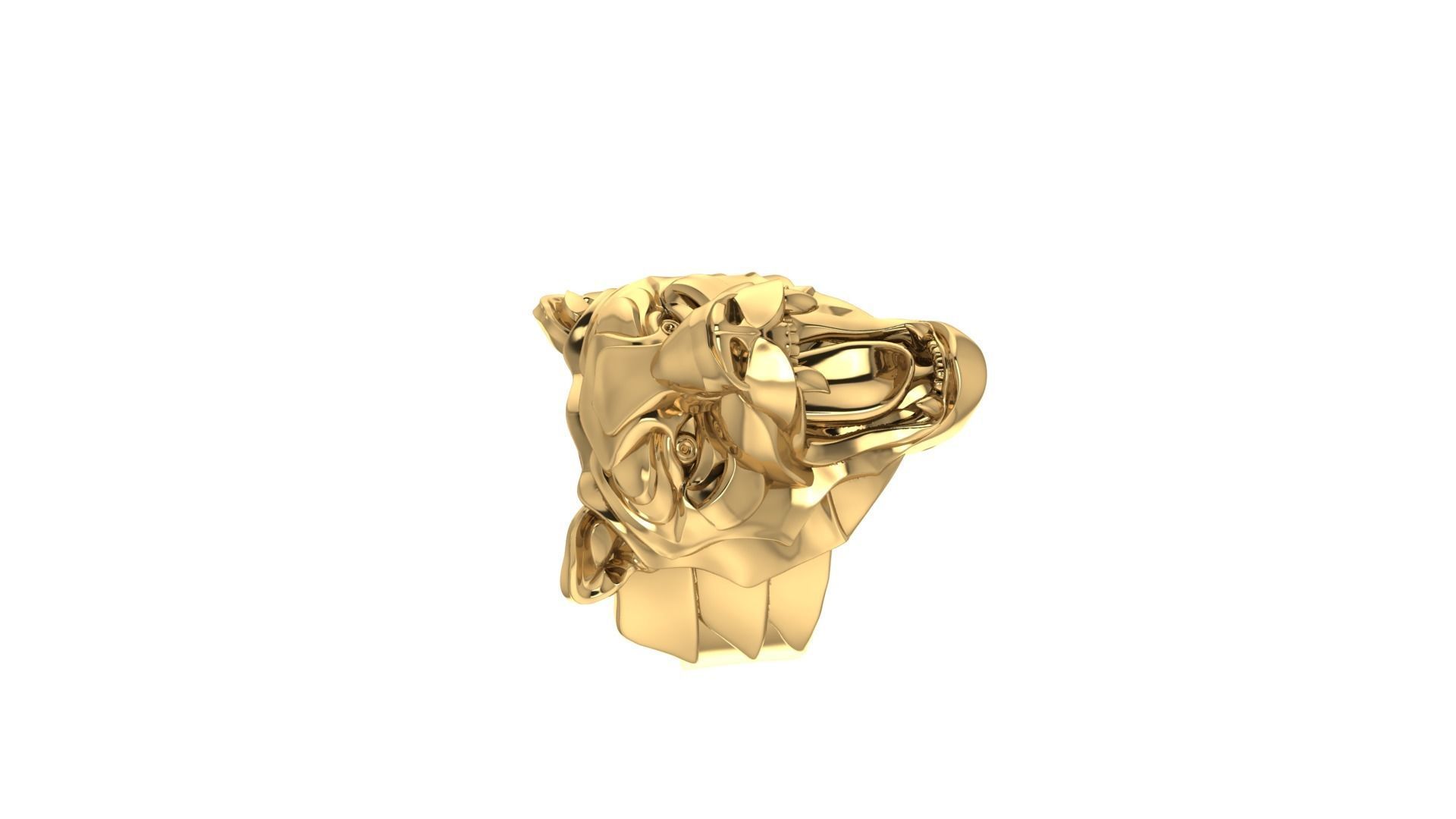 Lion Ring 3D print model_3
