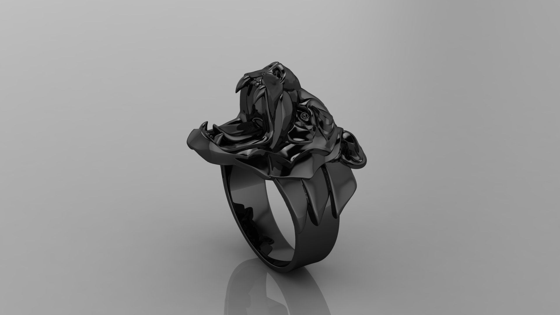 Lion Ring 3D print model_9