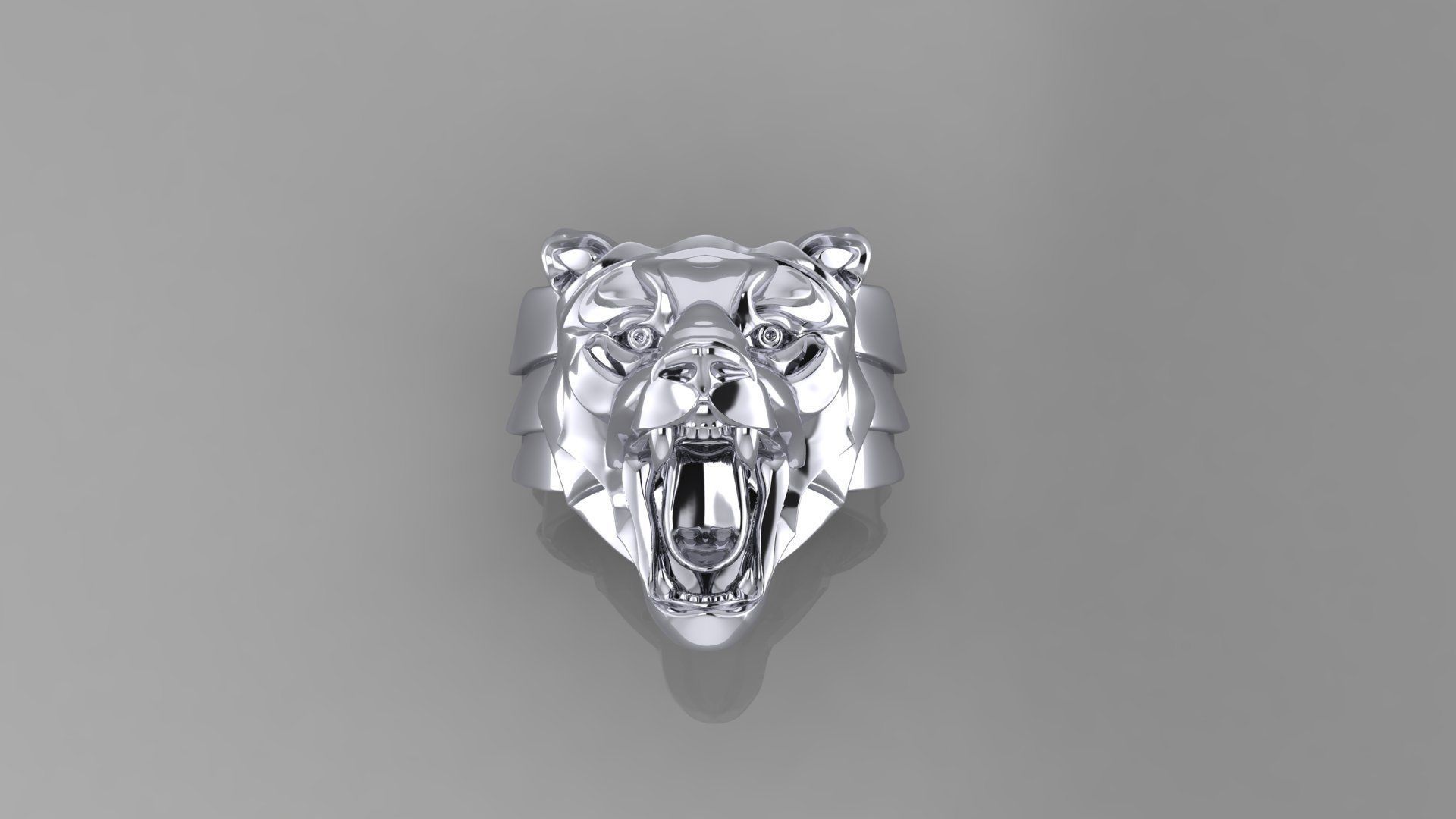 Lion Ring 3D print model_8