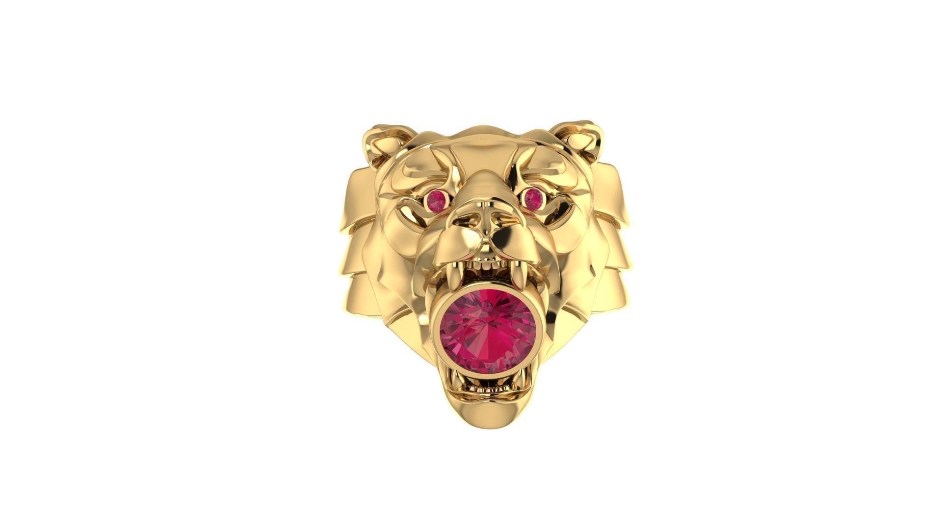Lion Ring 3D print model_7