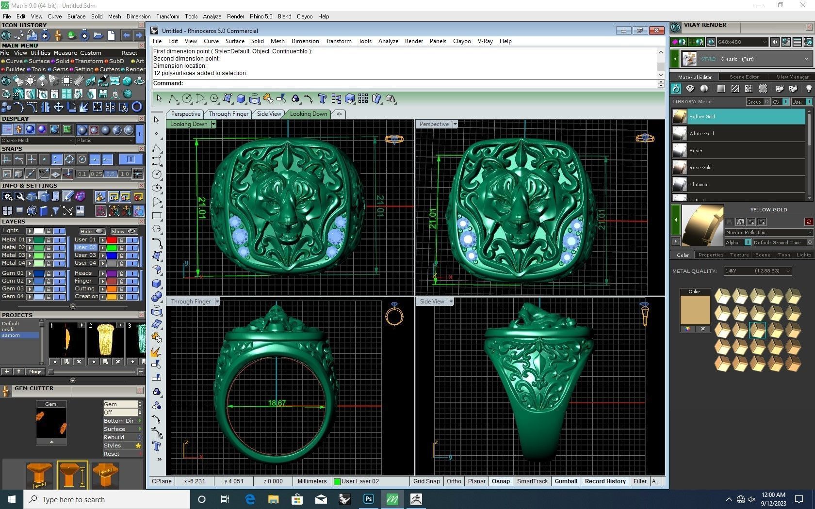 Lion Ring 3D print model_8