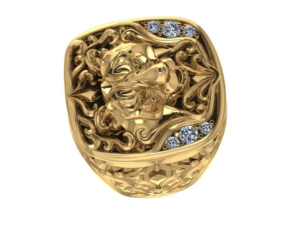 Lion Ring 3D print model_1