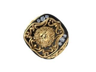 Lion Ring 3D print model_7