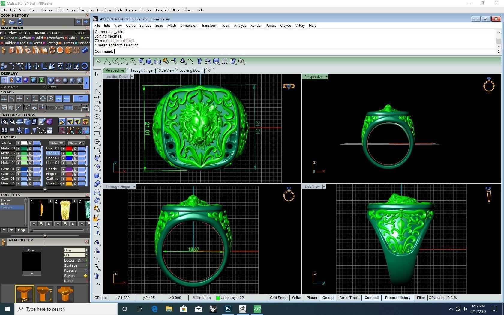 Lion Ring 3D print model_10