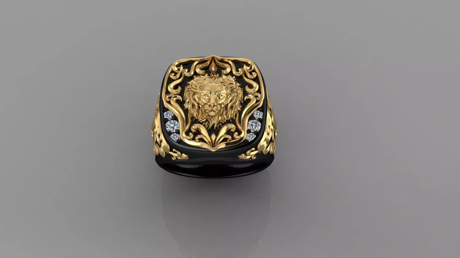Lion Ring 3D print model_0