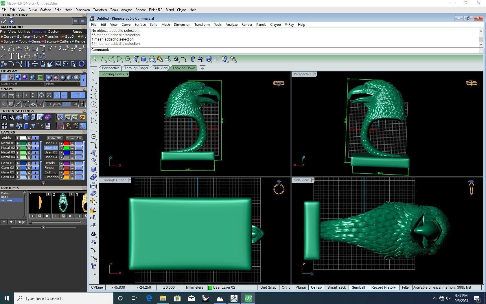 Pendants Eagle 3D print model_5