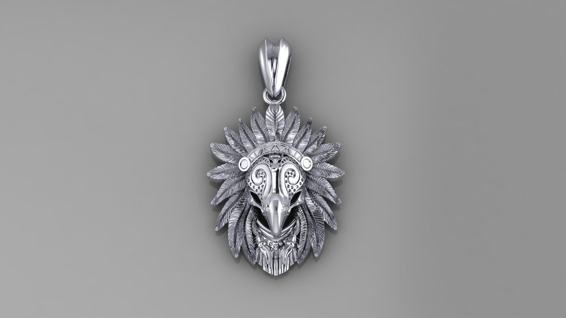 Pendant Ghost Head 3D print model_3