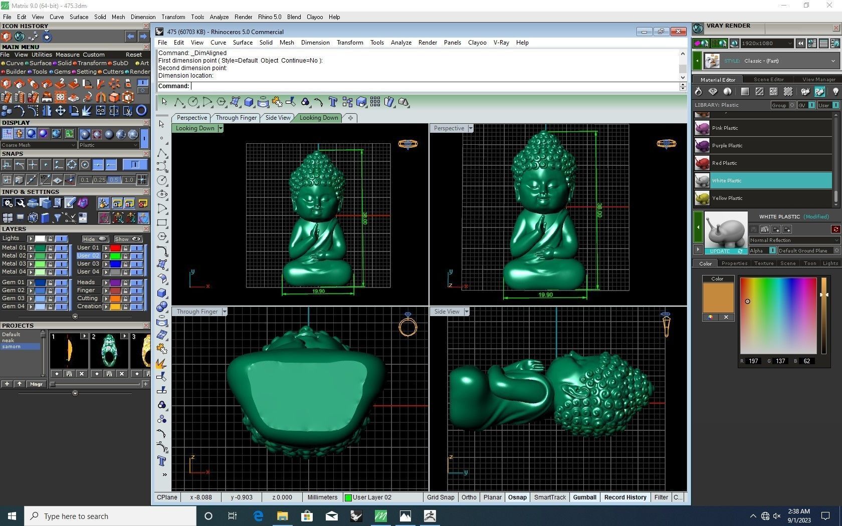 Pendent Monk 3D print model_2
