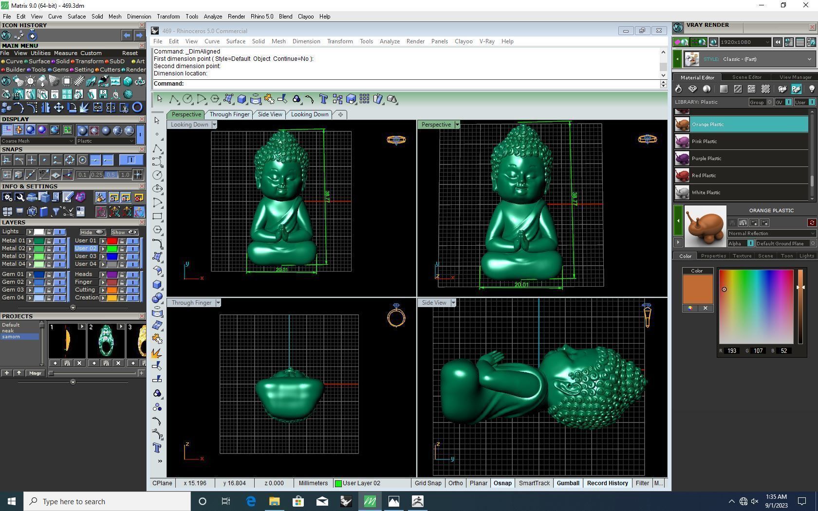 Pendant Monk 3D print model_2