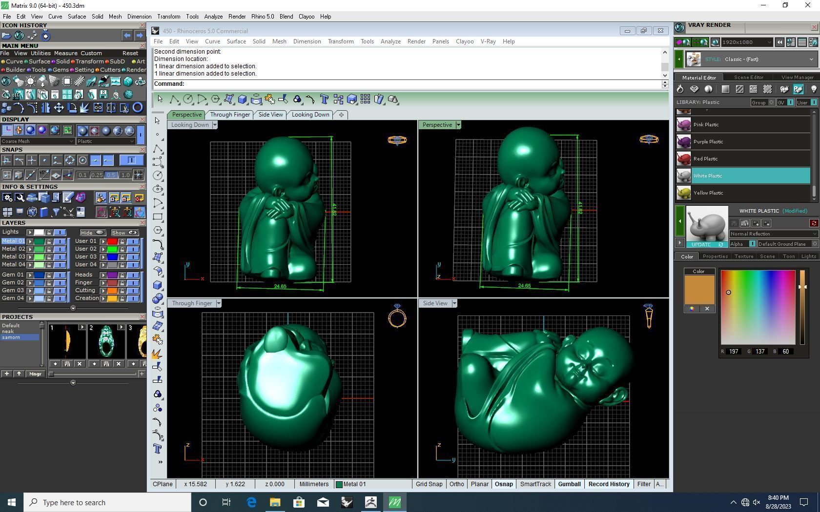 Pendant Monk 3D print model_2
