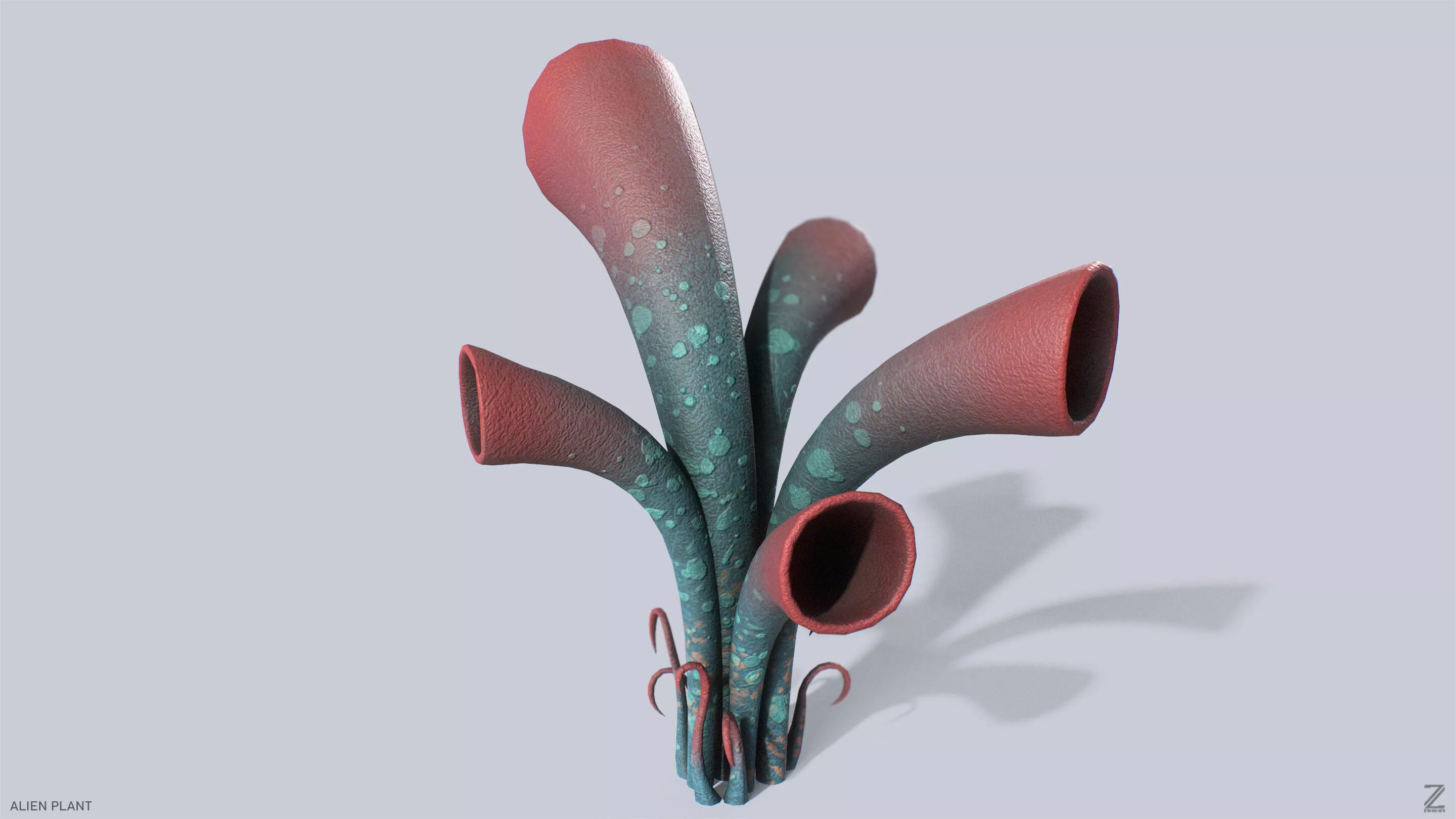 Alien plant Low-poly 3D model
