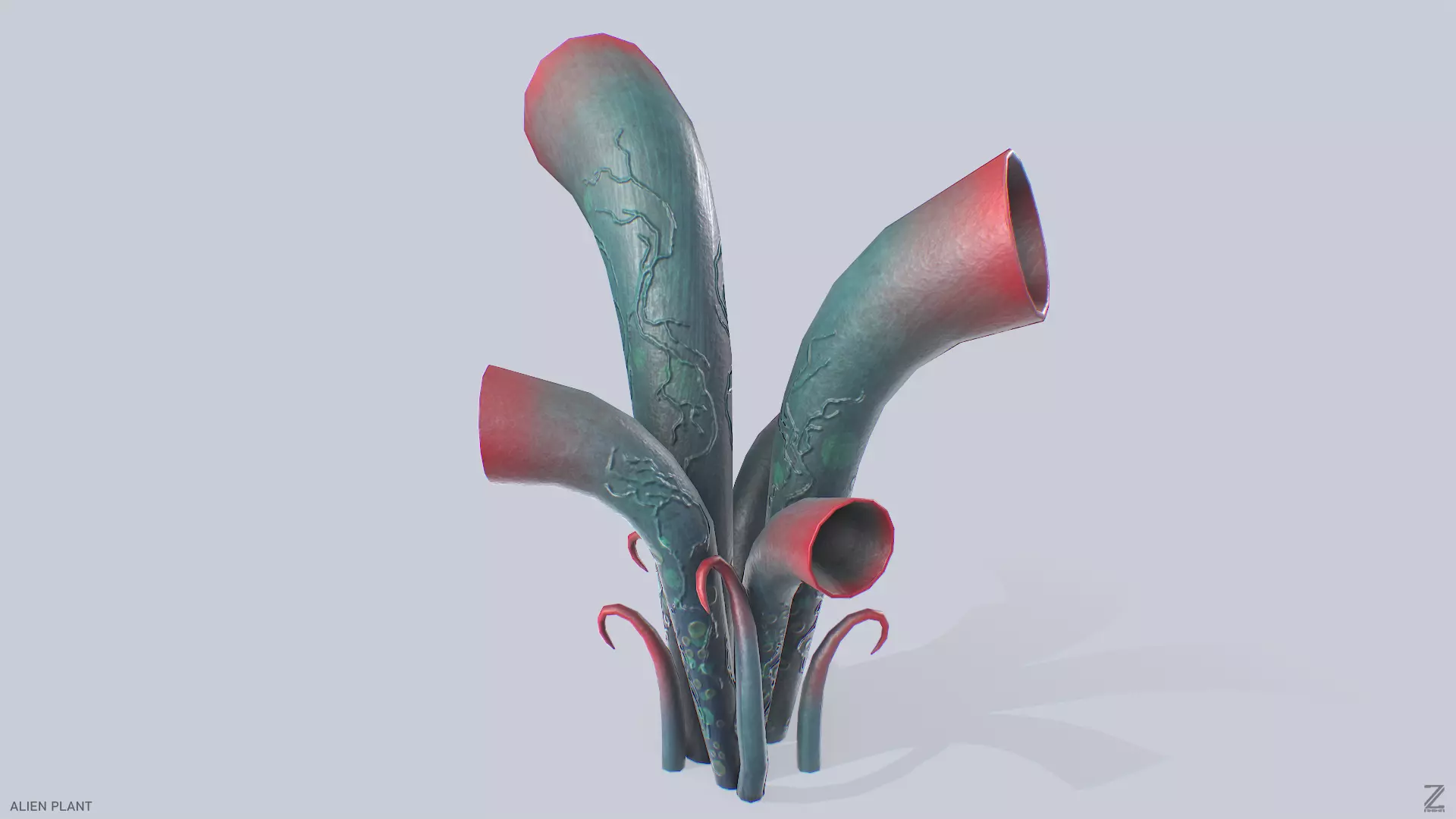Alien plant Low-poly 3D model