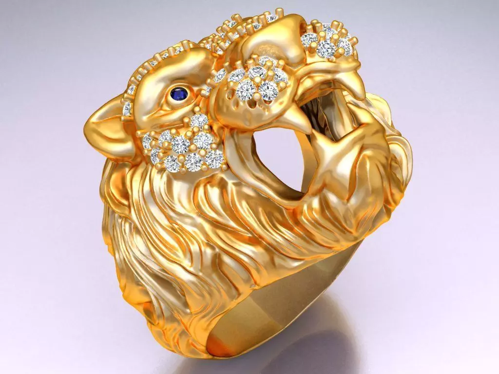 Lion Ring - Mens Rings - N280 3D print model