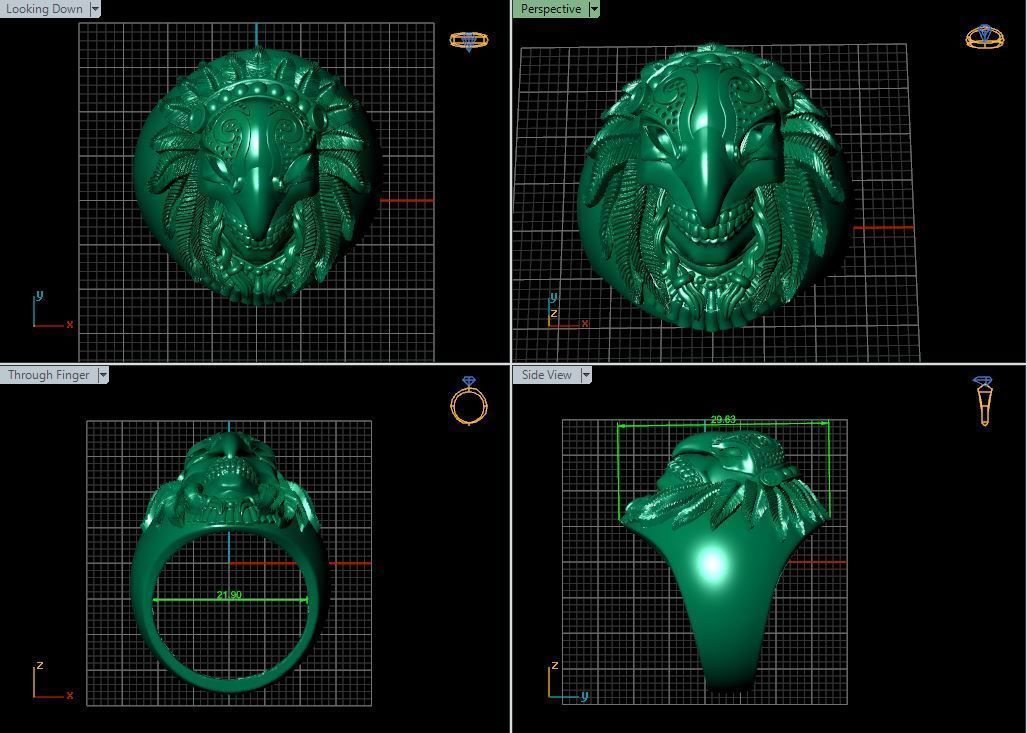 Ghost Head Ring 3D print model_8