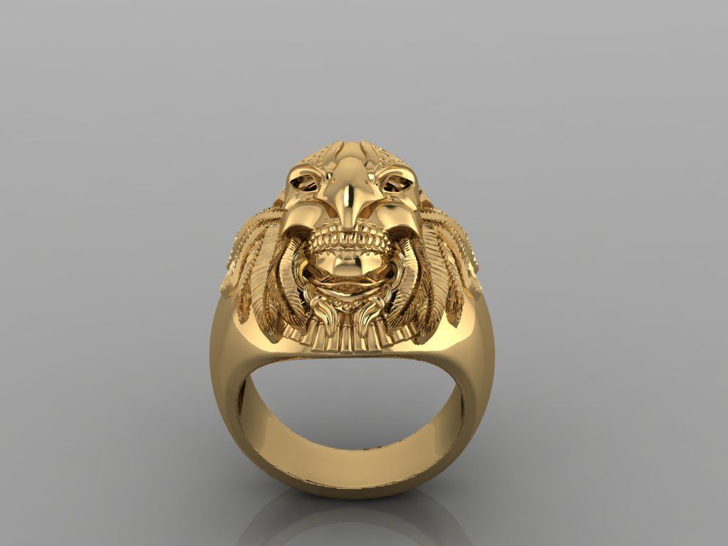 Ghost Head Ring 3D print model_1