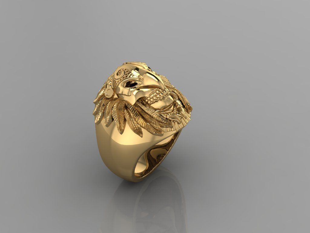 Ghost Head Ring 3D print model_3