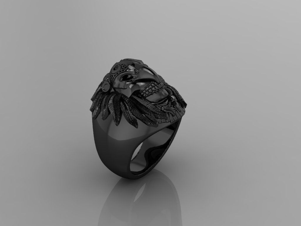 Ghost Head Ring 3D print model_7