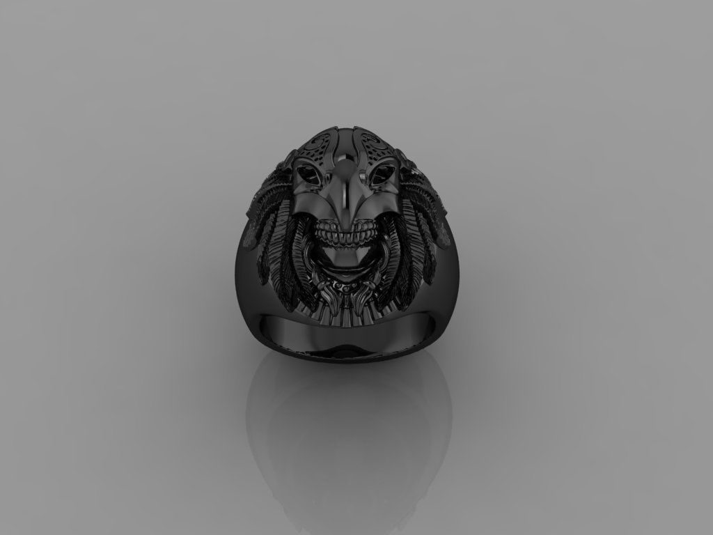Ghost Head Ring 3D print model_6