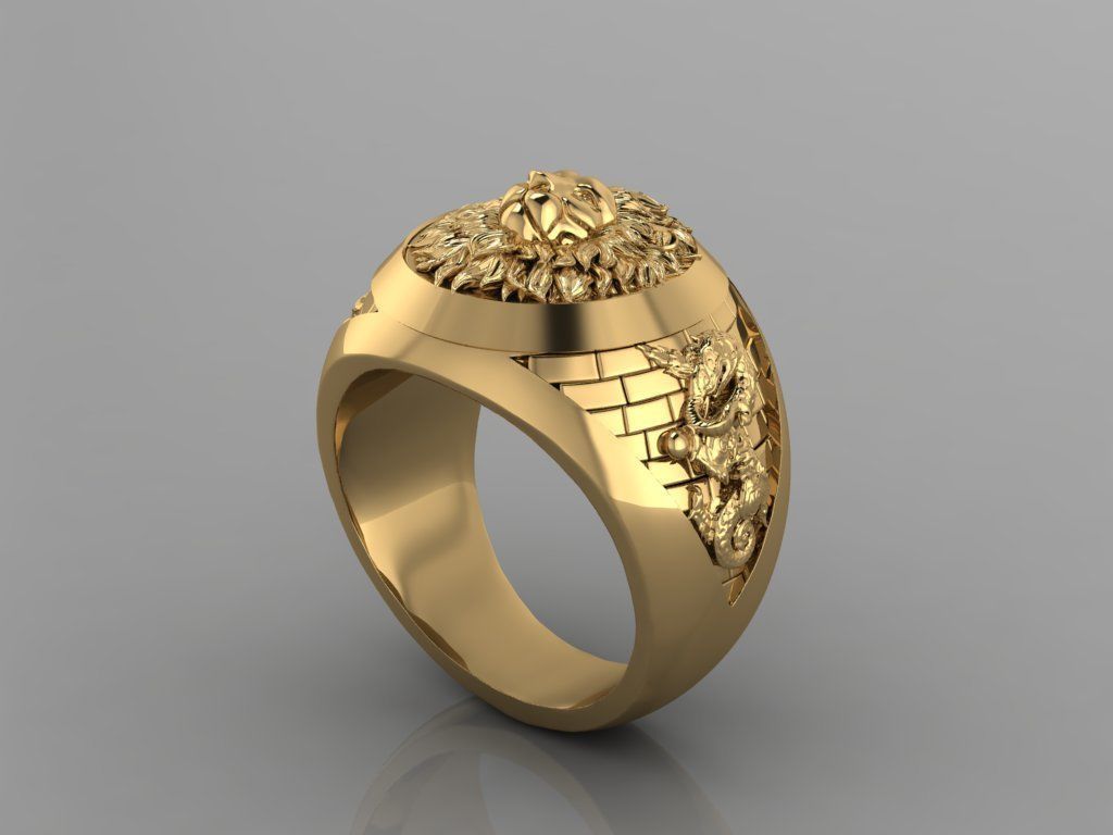 Lion Ring 3D print model_2