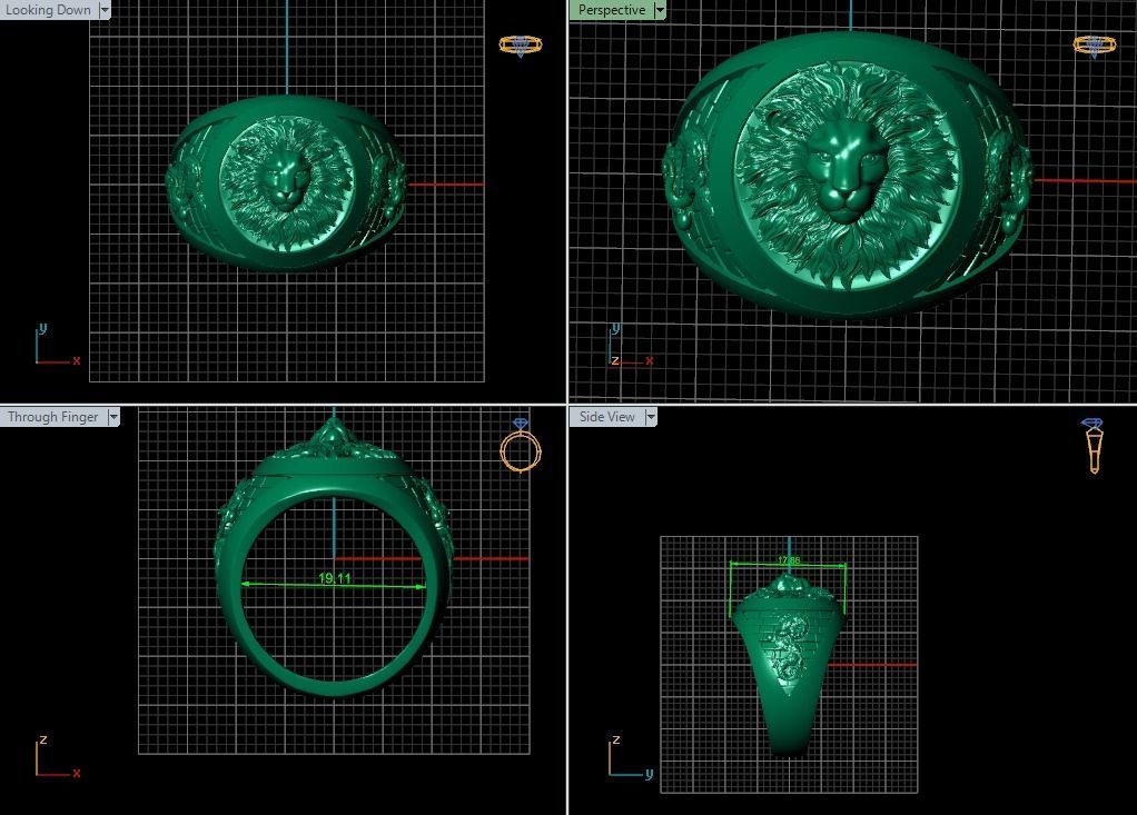 Lion Ring 3D print model_5