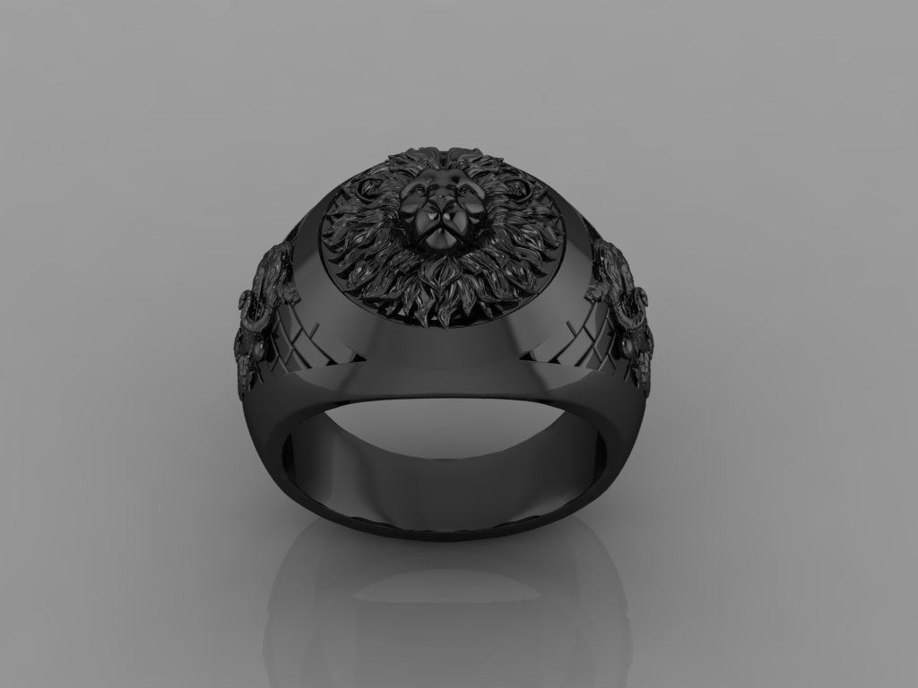Lion Ring 3D print model_4