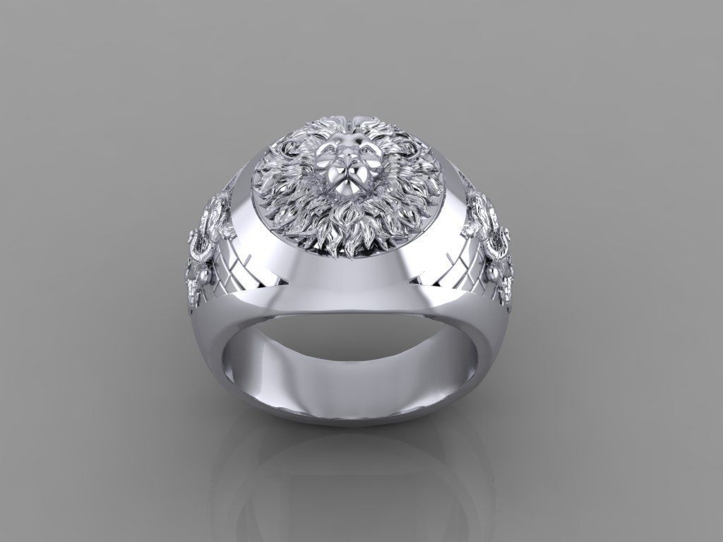Lion Ring 3D print model_3