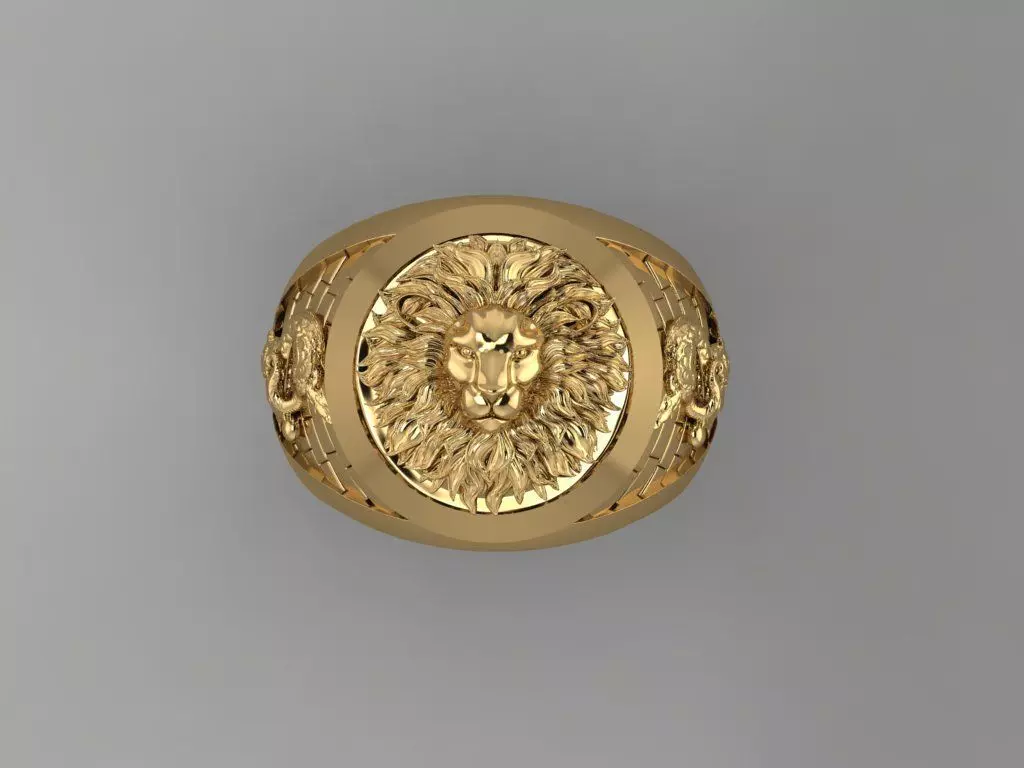 Lion Ring 3D print model_0