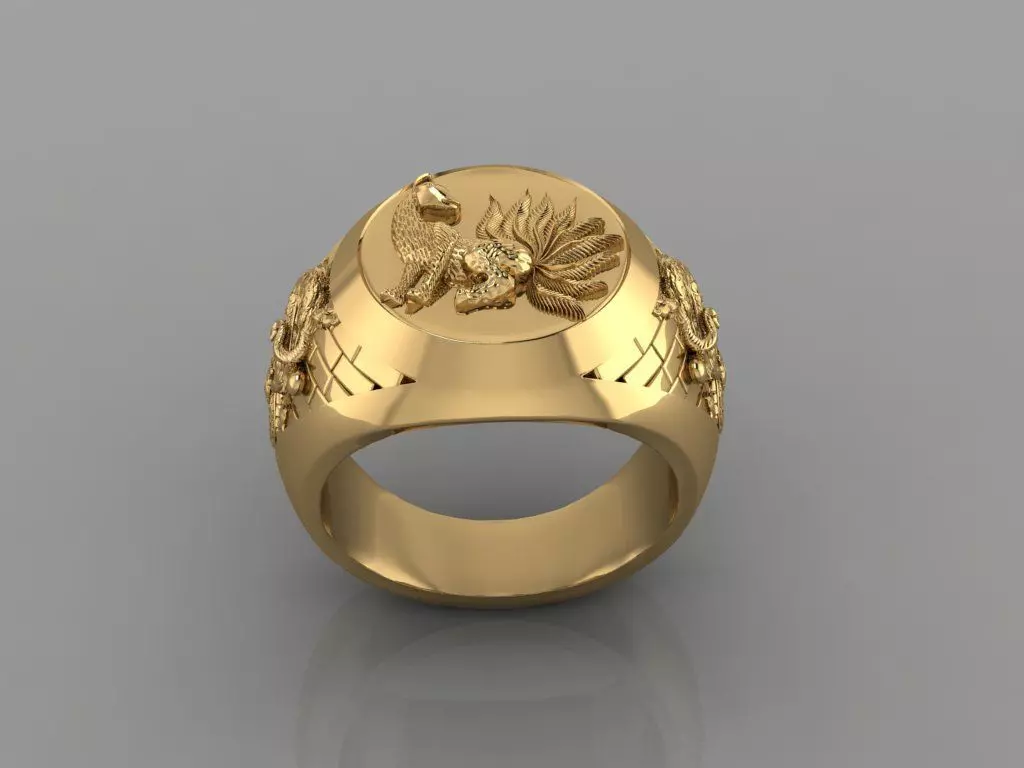 9-Tailed Fox Ring 3D print model