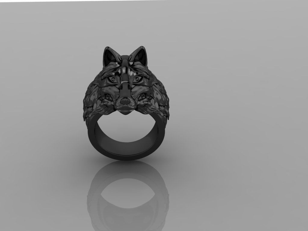 Wolf Ring 3D print model_4