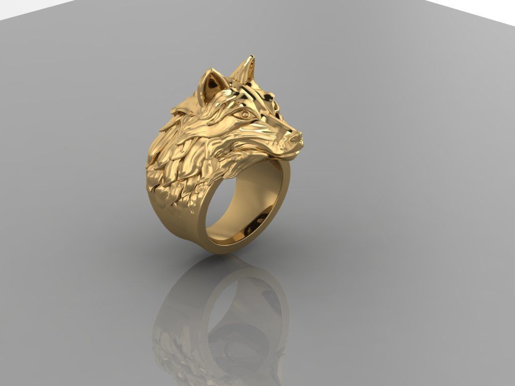 Wolf Ring 3D print model_1