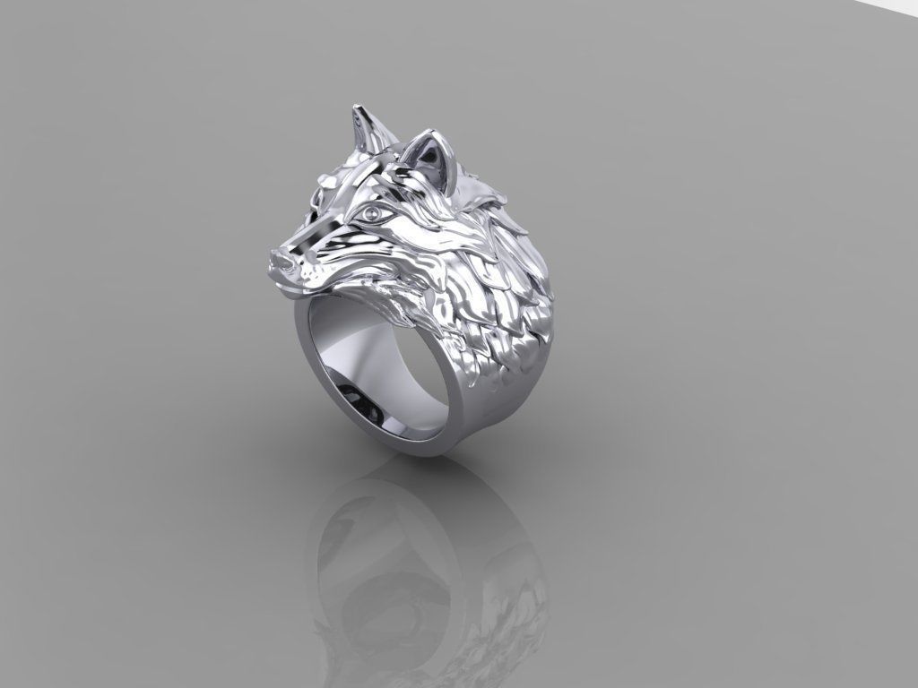 Wolf Ring 3D print model_3