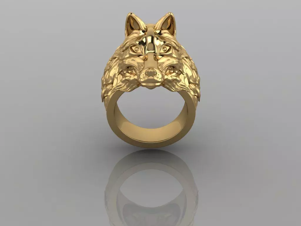 Wolf Ring 3D print model_0