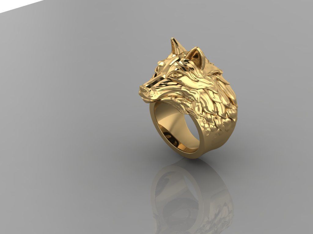 Wolf Ring 3D print model_2