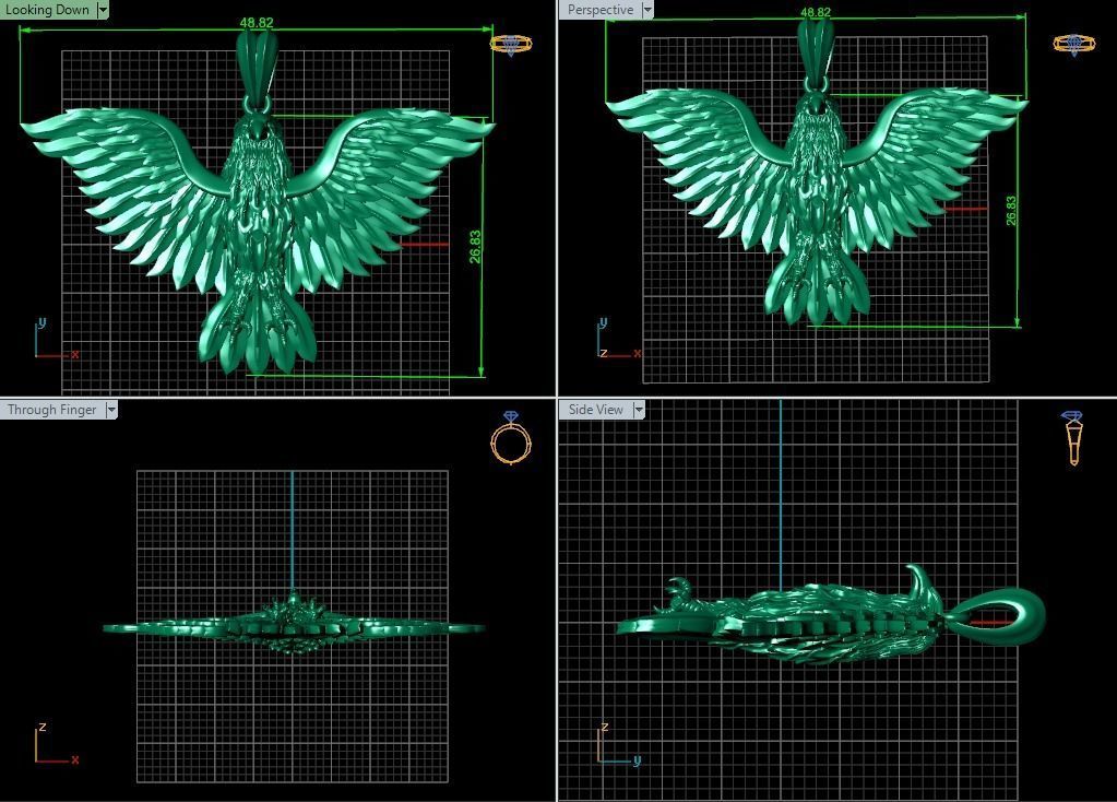 Pendant Eagle 3D print model_7