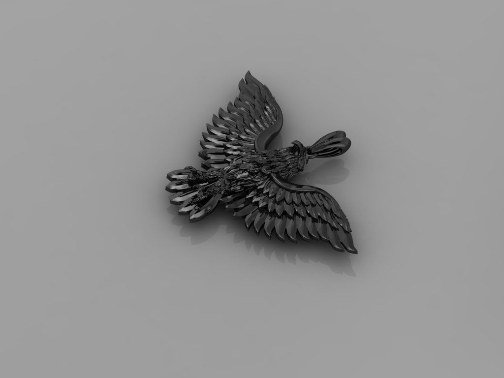 Pendant Eagle 3D print model_5