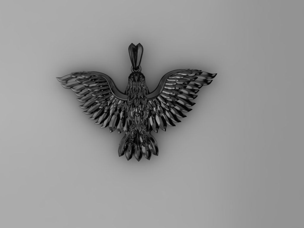 Pendant Eagle 3D print model_4