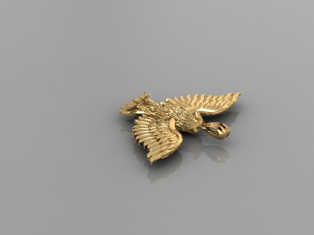 Pendant Eagle 3D print model_2