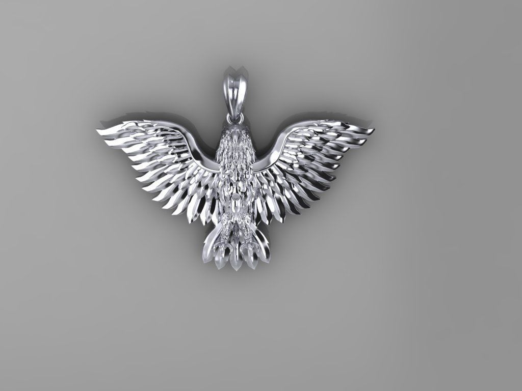 Pendant Eagle 3D print model_3