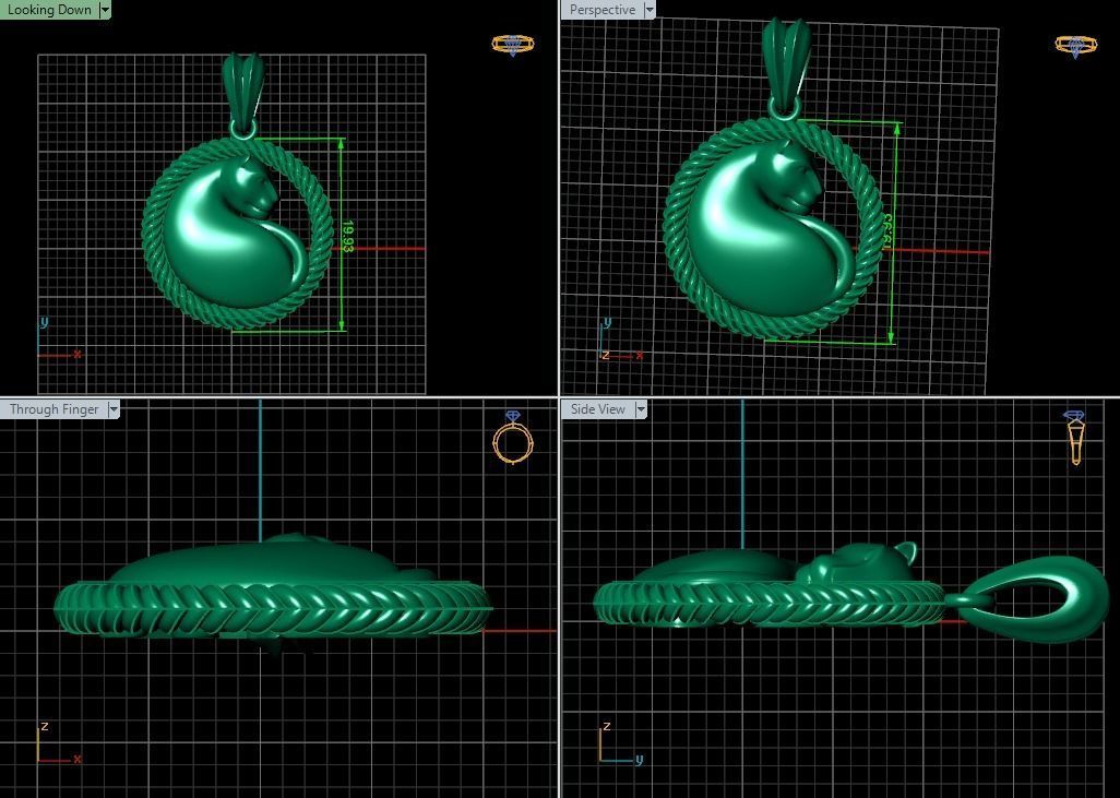 Pendant Tiger 3D print model_7