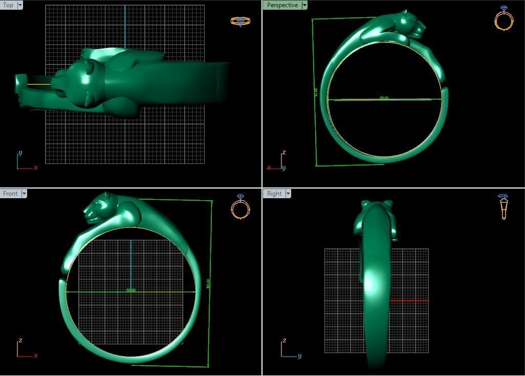 Tiger Ring 3D print model_5