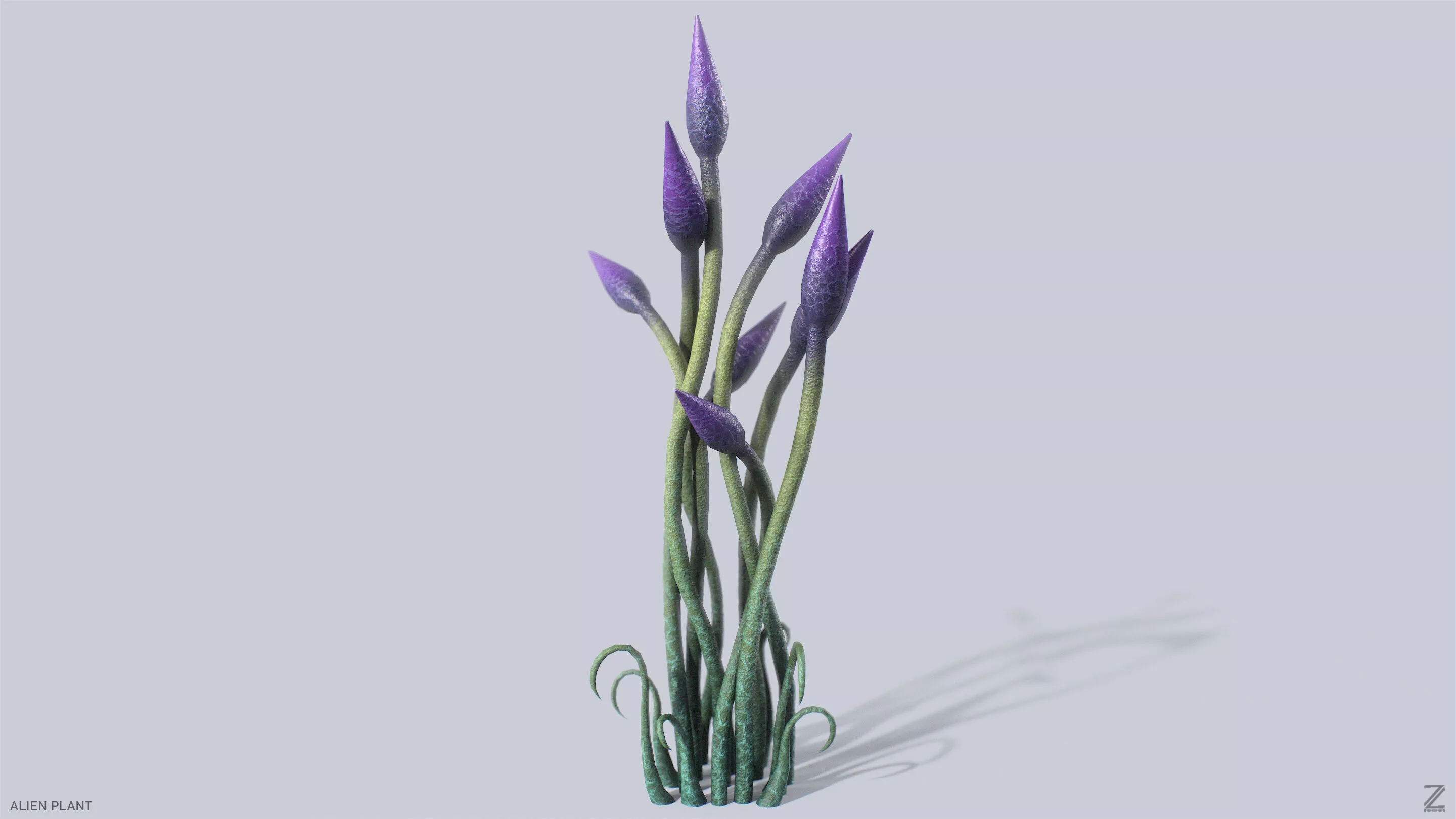 Alien plant Low-poly 3D model