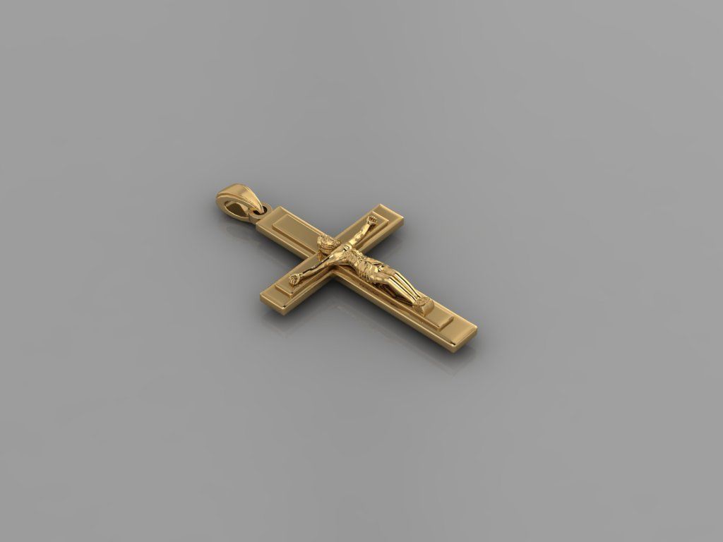 T Cross Pendant 3D print model_2