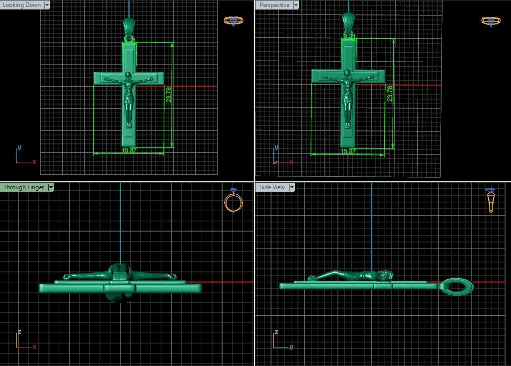 T Cross Pendant 3D print model_7