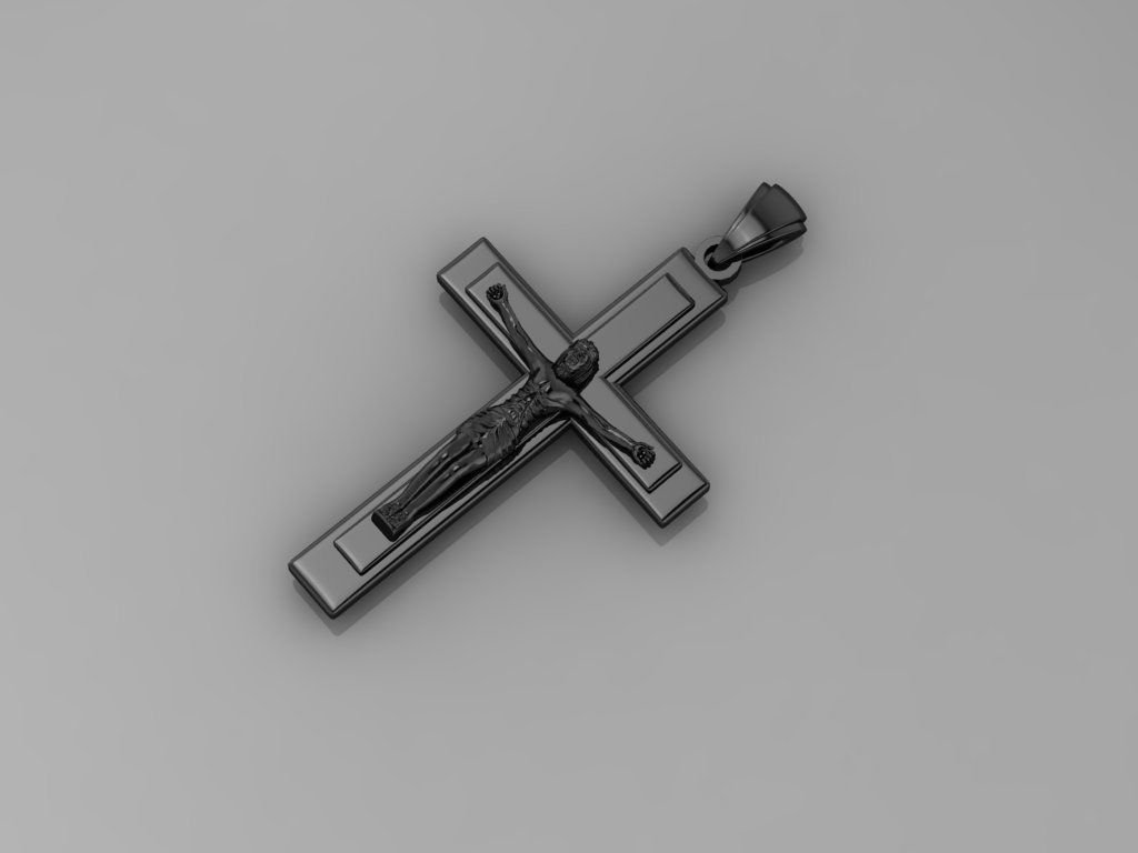 T Cross Pendant 3D print model_5