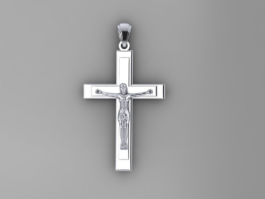 T Cross Pendant 3D print model_3