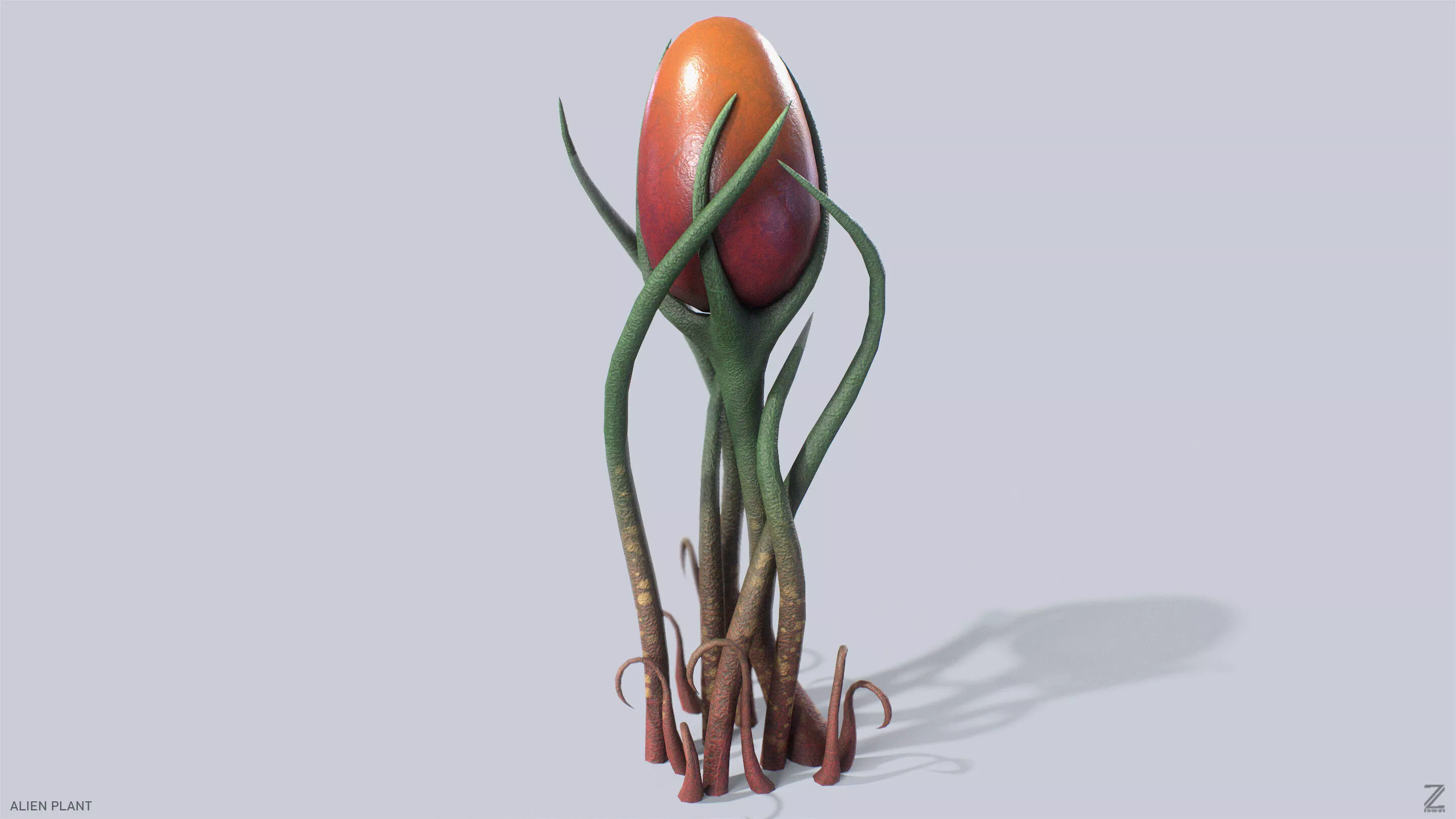 Alien plant Low-poly 3D model