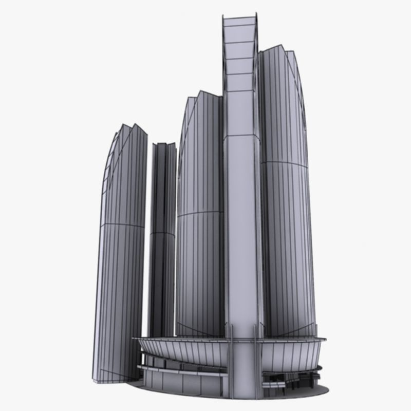 ETIHAD TOWER 3d Model  Low Poly Low-poly 3D model_22